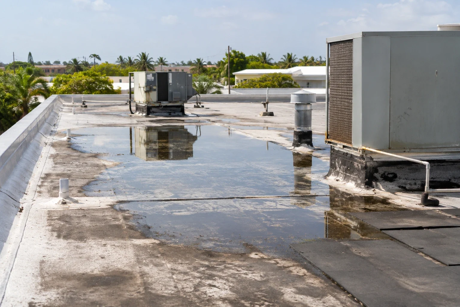 Ponding Water Roof Repair in Pompano Beach, FL